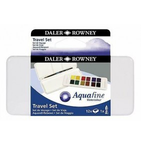 Daler Rowney Aquafine Sulu Boya 12 Renk Travel set