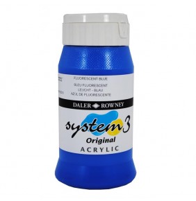 Daler Rowney System3 500 ml Akrilik Boya  100 Fluorecent Blue 