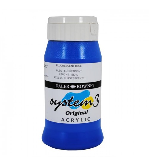 Daler Rowney System3 500 ml Akrilik Boya  100 Fluorecent Blue 