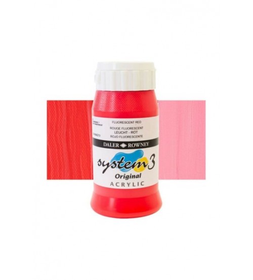 Daler Rowney System3 500 ml Akrilik Boya 544 Fluorescent Red 
