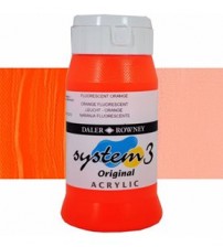 Daler Rowney System3 500 ml Akrilik Boya 653 Fluorescent Orange 