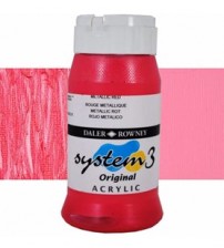 Daler Rowney System3 500 ml Akrilik Boya 720 Metallic Red 