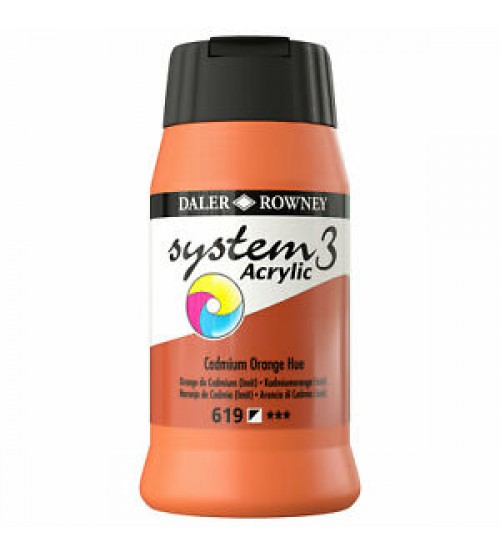 Daler Rowney System3 500 ml Akrilik Boya 619 Cadmium Orange Hue 