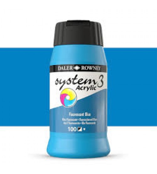 Daler Rowney System3 500 ml Akrilik Boya 100 Fluoro Blue