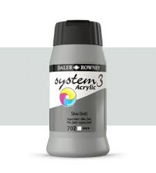 Daler Rowney System3 500 ml Akrilik Boya 702 Silver Imit