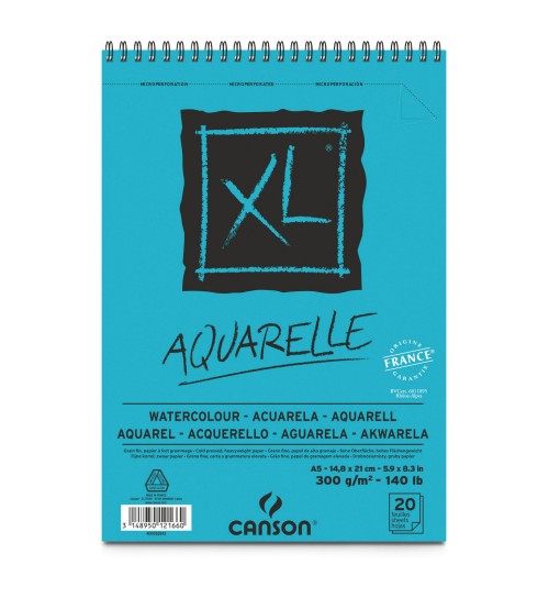Canson XL Aquarell 300 gr  20 yaprak Suluboya Bloğu A5