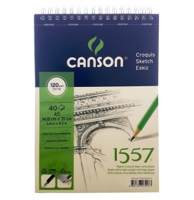 Canson 1557 120gr A5 40 yaprak Üstten Spiralli
