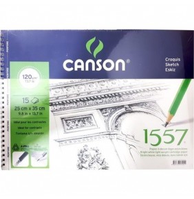Canson 1557 120gr 25 x 35 15 yaprak Yandan Spiralli