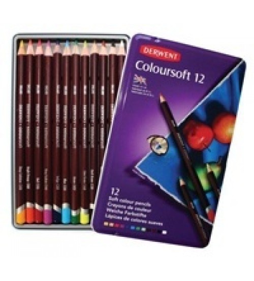 Derwent Coloursoft 12 li Teneke Kutu