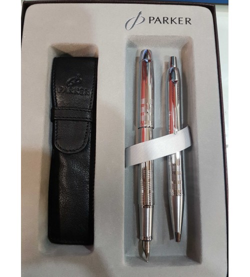 Parker IM Premıum Dolma Kalem Tükenmez Kalem Takımı Parlak Krom